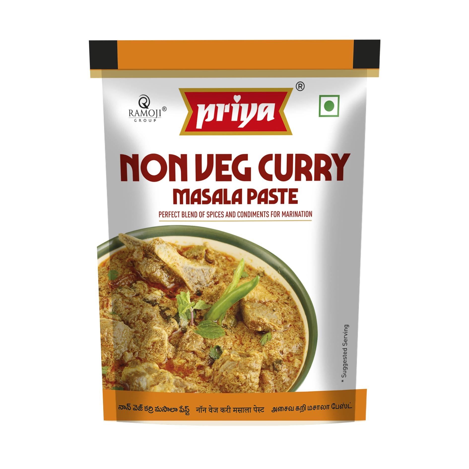 Priya Priya Non Veg Masala Paste -100g (Pack of 4) | Ready to Cook | Naturally Processed | Authentic Aroma and Flavour for Cooking