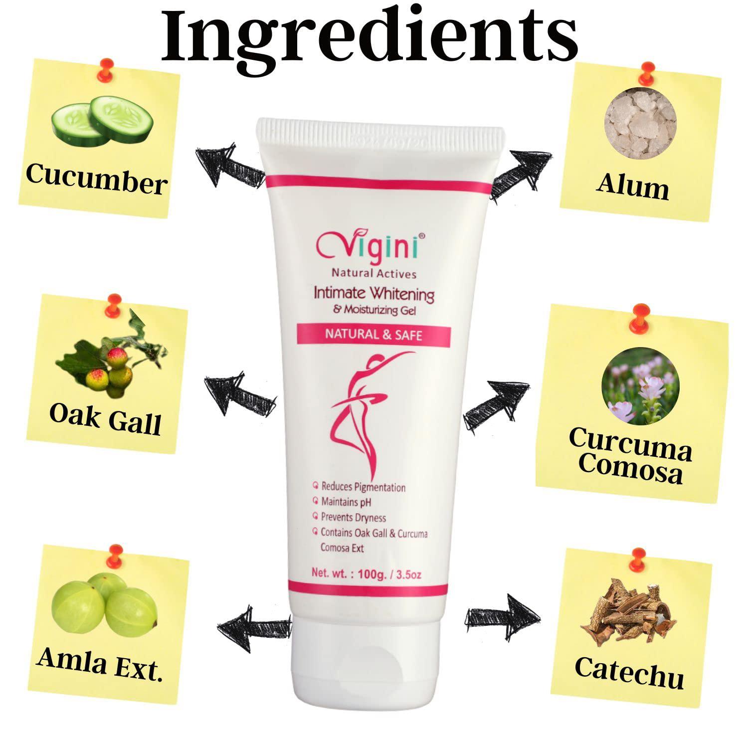 Vigini Vigini Natural Feminine Hygiene Intimate Lightening Whitening Hygiene Gel Women 100g | Wash Able Non Staining Non Itching Water Based