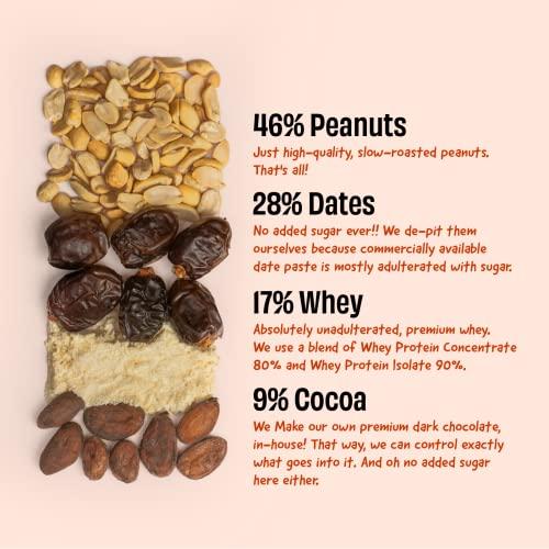 The Whole Truth The Whole Truth - High Protein Peanut Cocoa 20g Protein Bar - Pack of 5 x 67g each - No Added Sugar - No Preservatives - No Artificial Flavours - All Natural