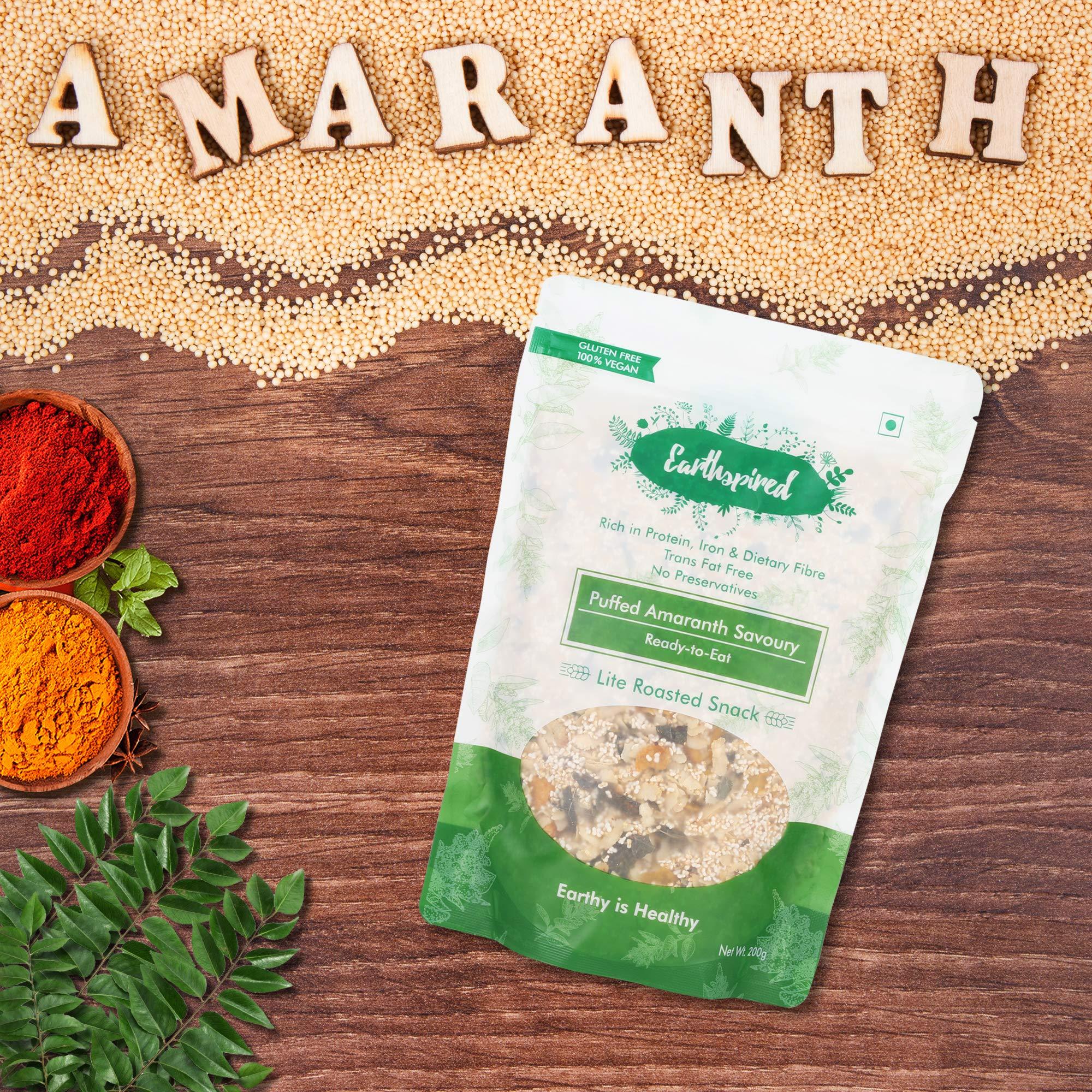 Earthspired Earthspired Puffed Amaranth (Rajgira) Savoury Snack (200g + 200g/Combo Pack of 2)