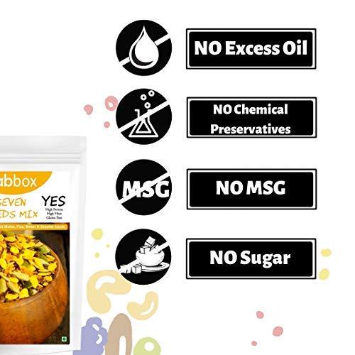 Fab Box Fab box Roasted Seven Seeds Mix Namkeen | High Protein and Fiber Rich | Gluten Free | Healthy Delicious Evening Snacks, 150 Grams