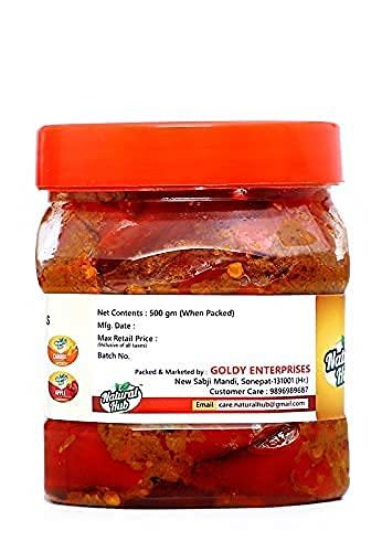 Natural Hub Natural Hub Homemade Mother Recipe Mango & Red Chilli Pickel Combo 1000 g (Pack of 2)