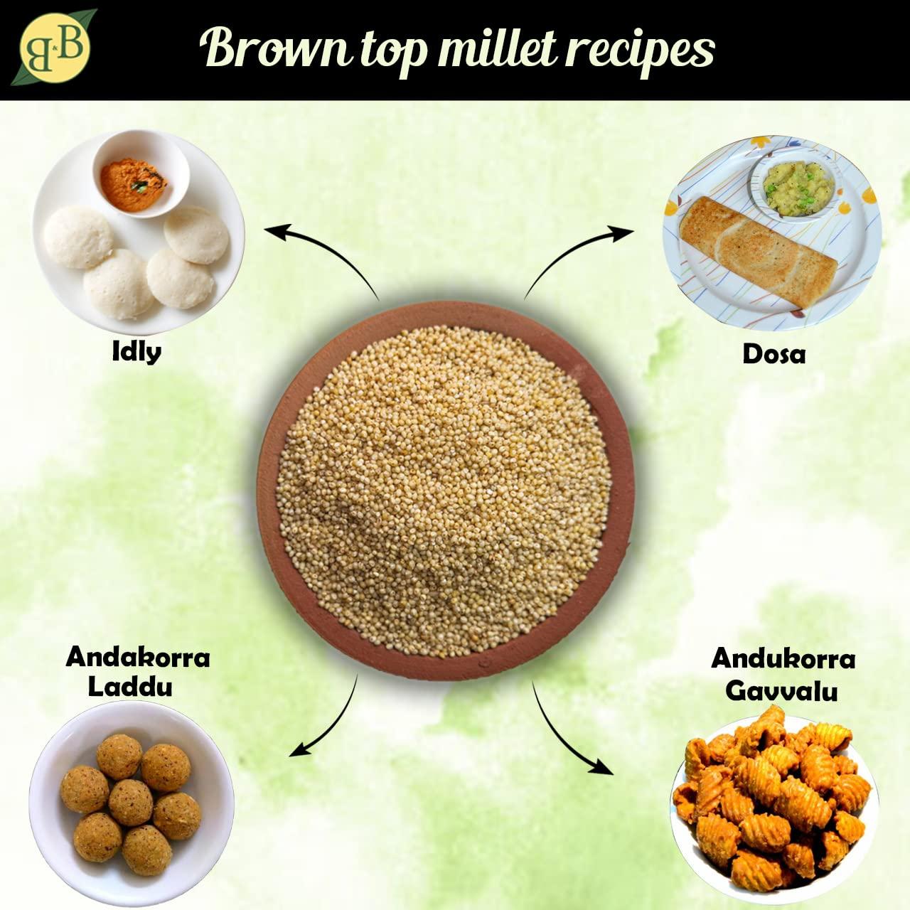 B&B Organics B&B Organics Browntop Millet (1 kg)/Authentic Kula Saamai Arisi/Certified Organic/Fibre&Nutrient Rich Millet