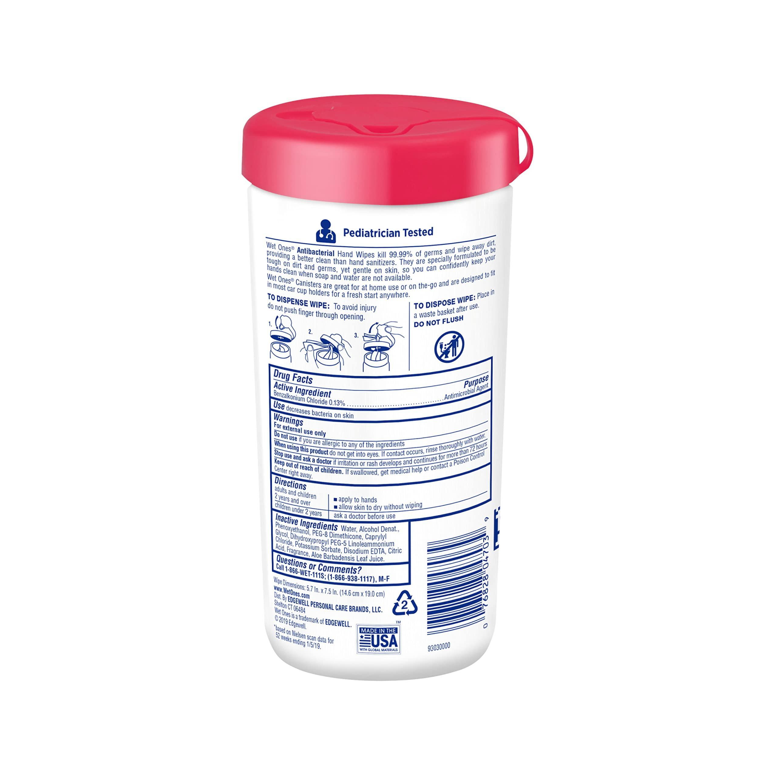 Wet Ones Wet Ones Antibacterial Hand Wipes, Fresh Scent (40 Sheets per Canister)