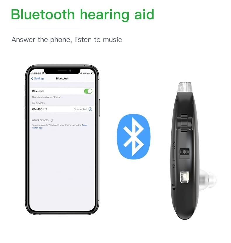 HP SOUND PLUS HP SOUND PLUS Hearing Aid/Rechargeable Sound Amplifier/Sound Enhancement Device/Editional Feature of Bluetooth Connection HP 106BT BLACK For Moderate Hearing Loss