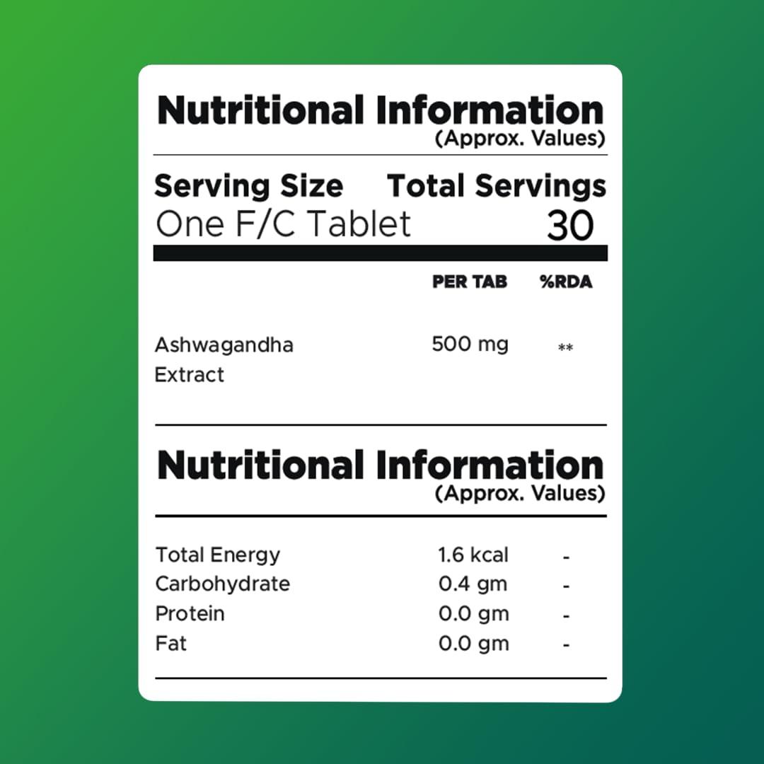 Nature Ally NatureAlly Ashwagandha (500 mg) | Extra Strength Natural Formulation | Support strength & energy | Withania Somnifera Extract - 30 Vegetarian Tablets, (Pack of 1)