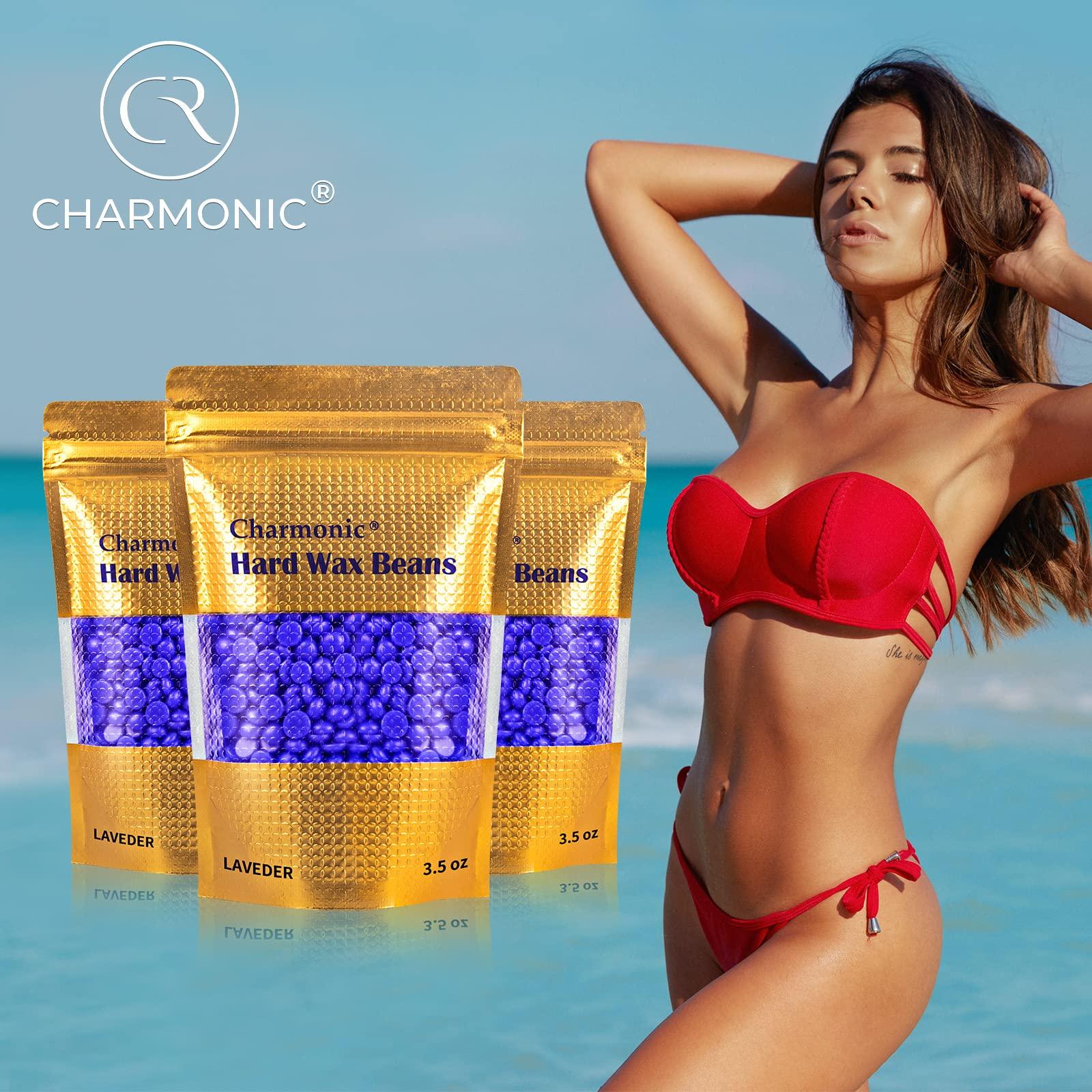 Charmonic Charmonic 17.5 Oz Hair Wax Beans Hard Body Wax Beans, Hair Removal Depilatory Wax European Beads For Women Men 500 Gram/17.5Oz Lavender