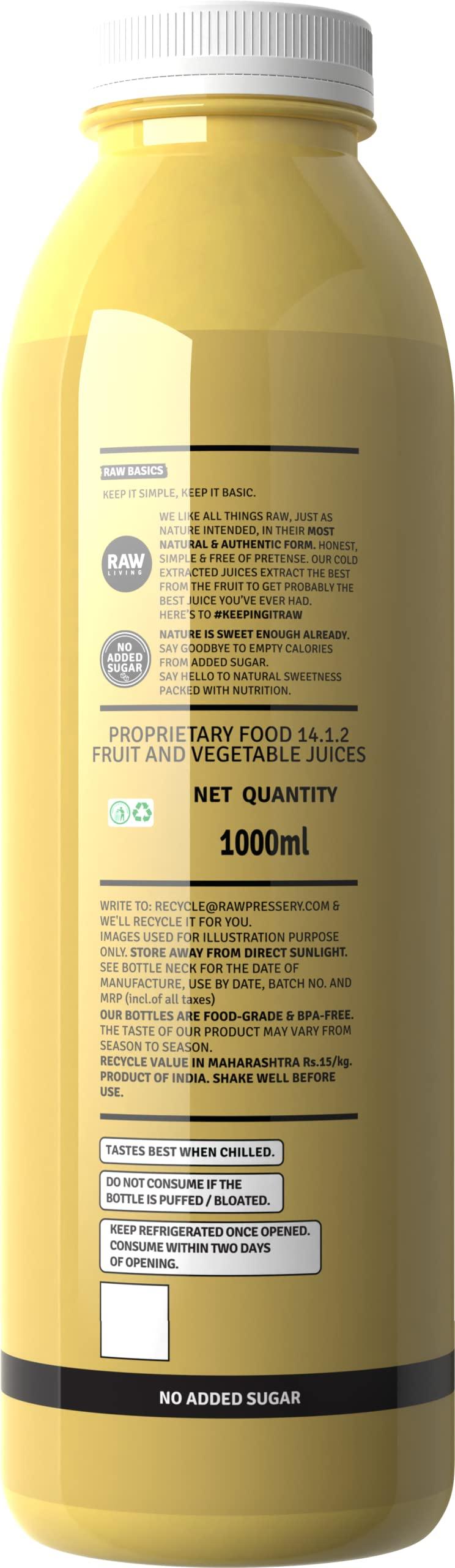 Raw Pressery Raw Pressery Sugarcane Juice, 1000 ml (Pack of 4)