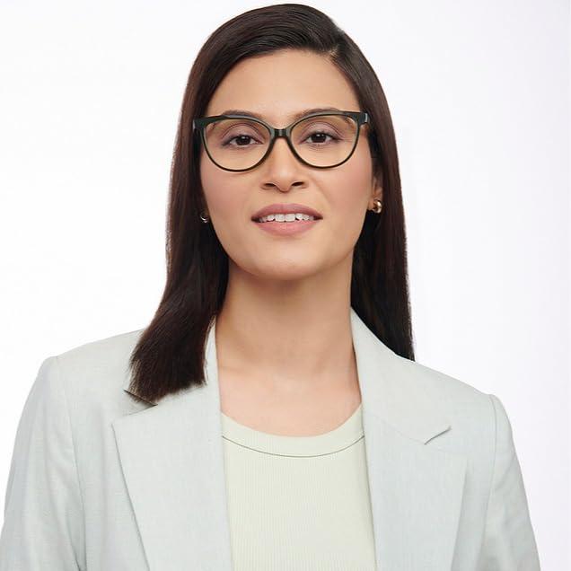 LENSKART BLU LENSKART BLU | Zero Power Blue Cut Computer Glasses | Anti Glare, Lightweight & Blocks Harmful Rays | UV Protection Specs | Green | Women | Large | LB E14452