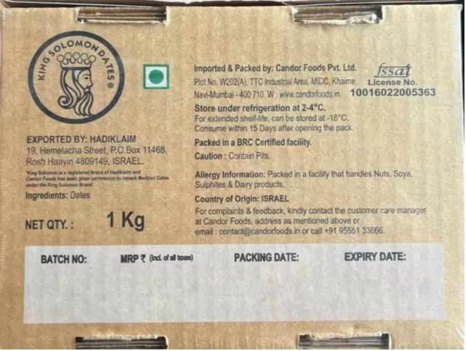 KING SOLOMON DATES KING SOLOMON DATES Large Medjoul/Medjool Dates 1 Kg|All Natural|No Added Sugar|No Preservatives|Gluten Free|Vegan Plant Based|Non-Gmo|Dates Dried Fruits|Khajur|Khajoor|Khejur