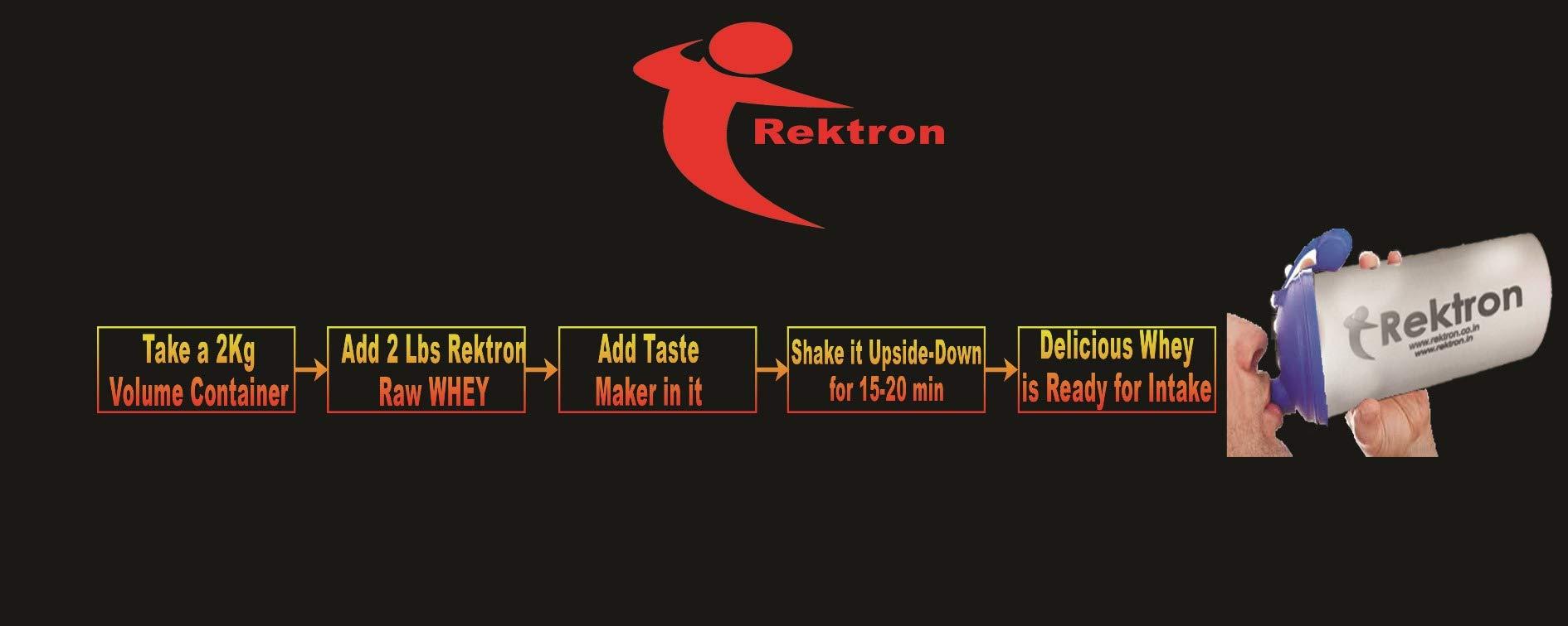 Rektron Rektron 100% Raw Whey Protein Powder with Free Taste Maker | Real Raw Whey Protein Powder for Men and Women 82.40% Protein- 2 lbs (Unflavored)