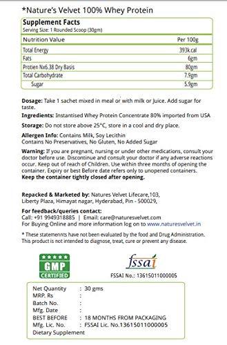 nature's velvet nature's velvet Whey Protein for Fitness and Strength (30 g) Pack of 5