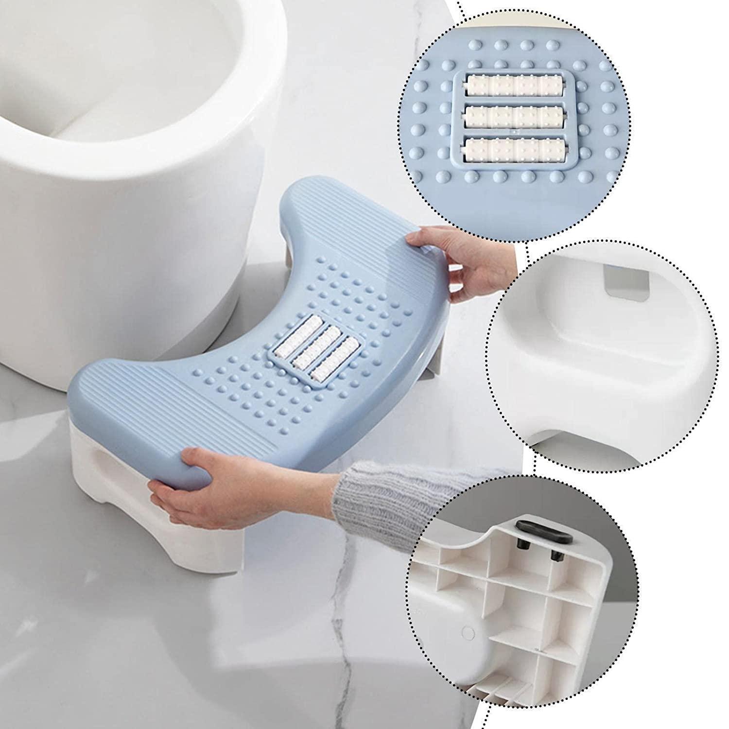 Dratal Dratal Perfect Posture Plastic Squat Potty Step Stool for Western Toilet Scientific Angle, Anti-Slip, Anti-Constipation with Special Acupressure Massager Stool