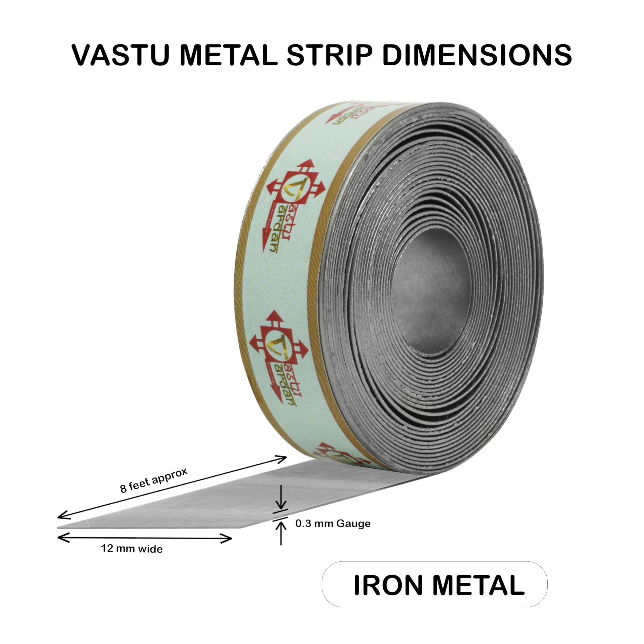 Vastu Vardan Vastu Vardan Iron Strip for Vastu Remedy | 0.5 Inch | Pack of 1 | Iron Vastu Strip Remedy |Width-12MM, Thikness-0.3mm, Length-8 feet Approx. | Vastu Remedy for Toilet and Entrance Correction |