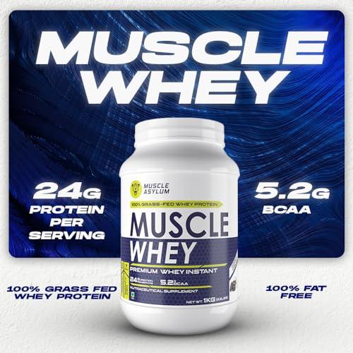 Muscle Asylum Muscle Asylum Premium Whey Protein l 1kg, 25 Servings l Cookie & Cream l With Genuine Lab Reports l Muscle Building & Recovery | Increased Muscle