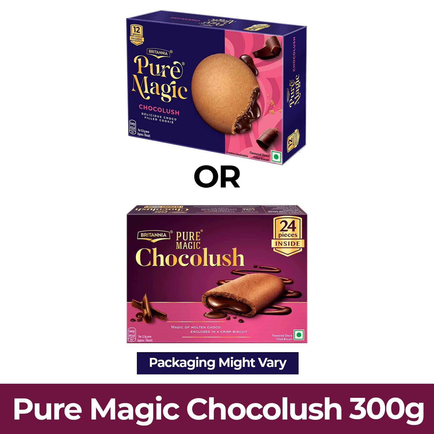 Pure Magic Britannia Pure Magic Chocolush, 300g, with Extra Crunchy Biscuit and gooey Choco-Filling