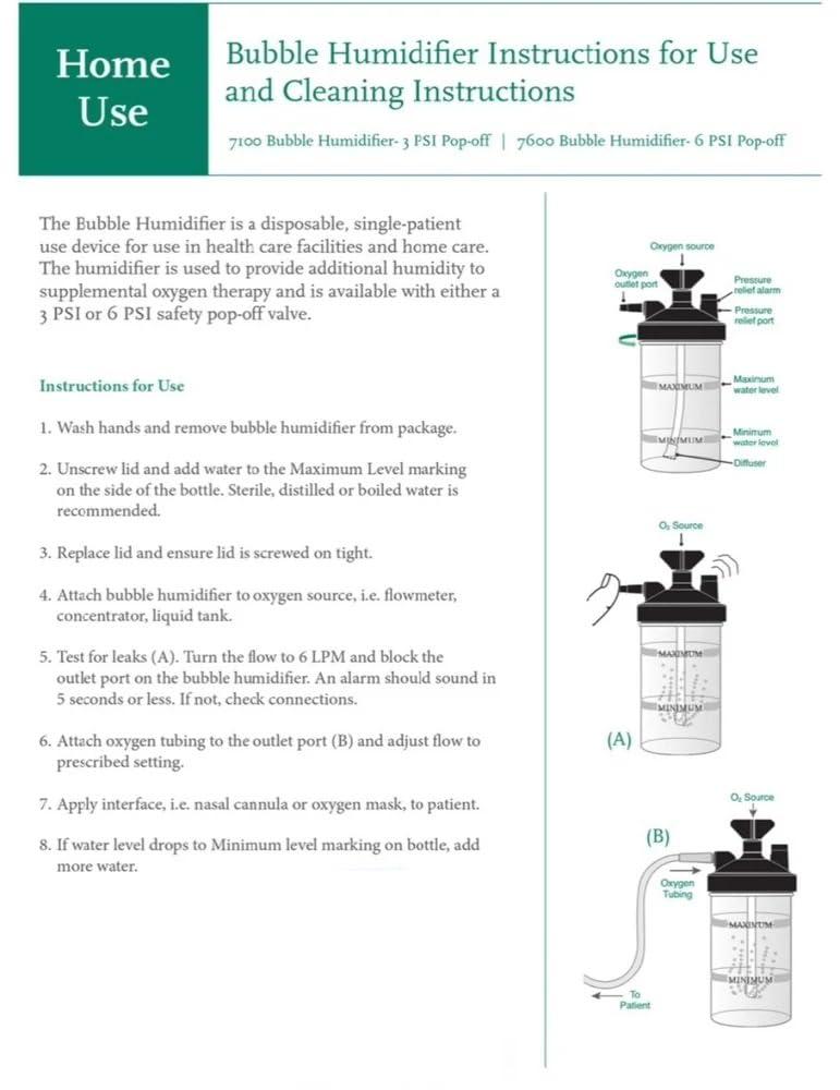 BYM Salter Labs HIGH FLOW Oxygen Humidifier Bottle - Humidity for Oxygen Therapy