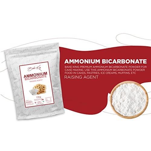 BAKE KING BAKE KING Ammonium Bicarbonate 100gm, Agent Biscuits Food Grade Hornsalt - Hartshorn Perfect for Baking (Cookies and Biscuits)
