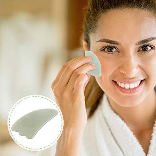 Artibetter ARTIBETTER Jade Face Massage Quartz Guasha Face Massage Tool Anti- aging Beauty Therapy for Skin Rejuvenation Face Scraping Tool for Women Green