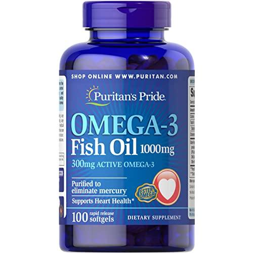 Puritan's Pride Puritan's Pride Omega-3 Fish Oil 1000 mg (300 mg Active Omega-3)-100 Softgels