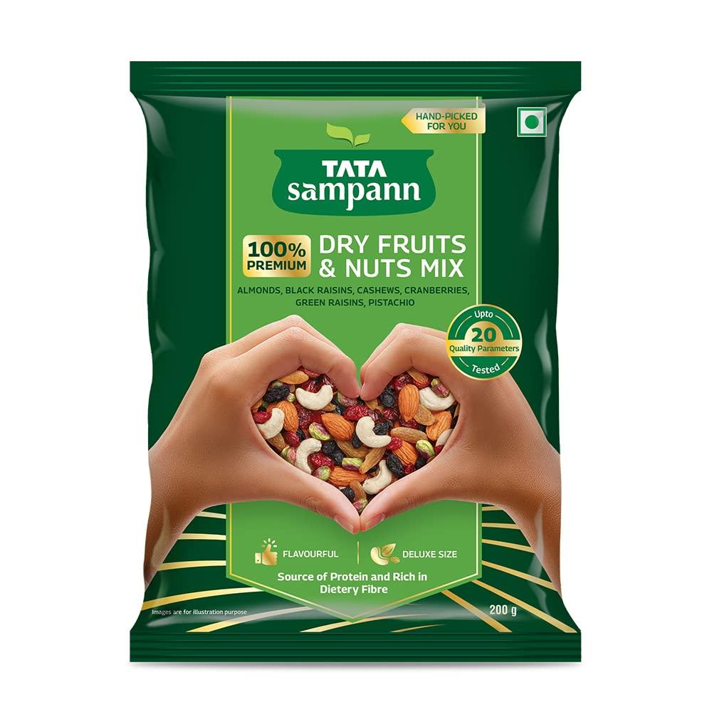 Tata Sampann Tata Sampann Dry Fruits & Nuts Mix, 200 g & Tata Sampann Unpolished Kala Chana, 1kg