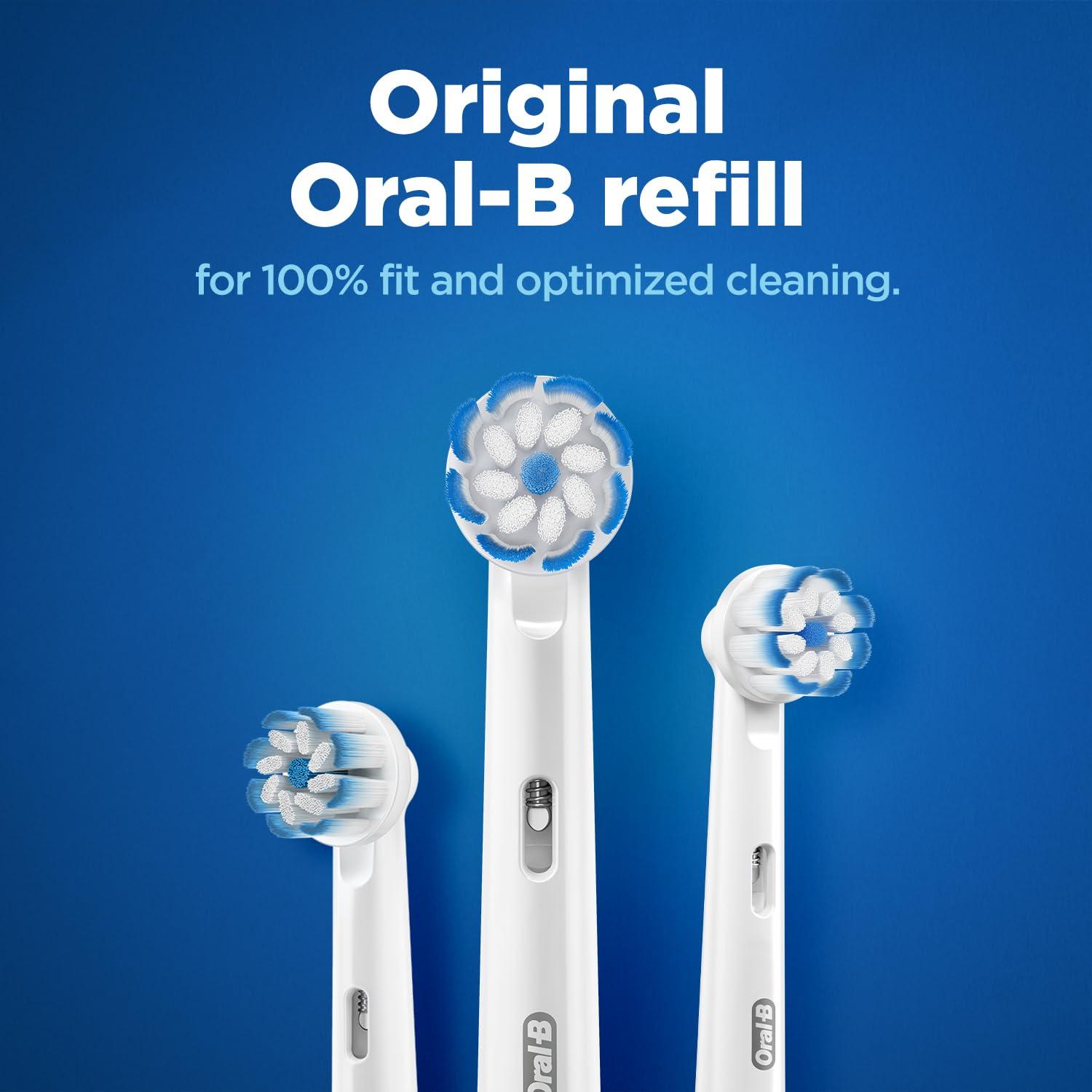 Oral-B Oral B Vitality 100 Blue Criss Cross Electric Rechargeable Toothbrush for adults & Oral B ORIGINAL Sensitive Electric Toothbrush Soft Replacement Brush Heads Pro,Smart Series, 2 refills