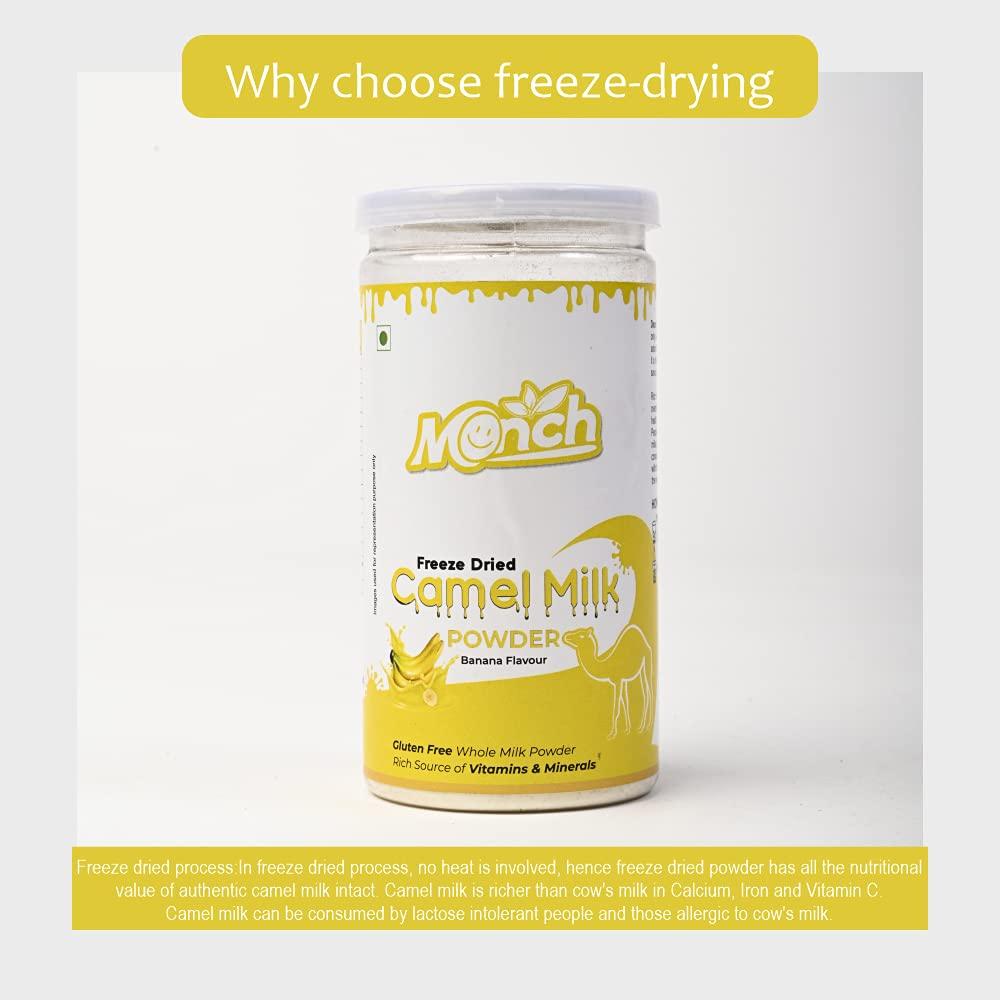 Monch Monch Camel Milk Powder - Camel Milk Powder For Height Growth - Freeze Dried, Banana Flavour (100g, Pack of 1)