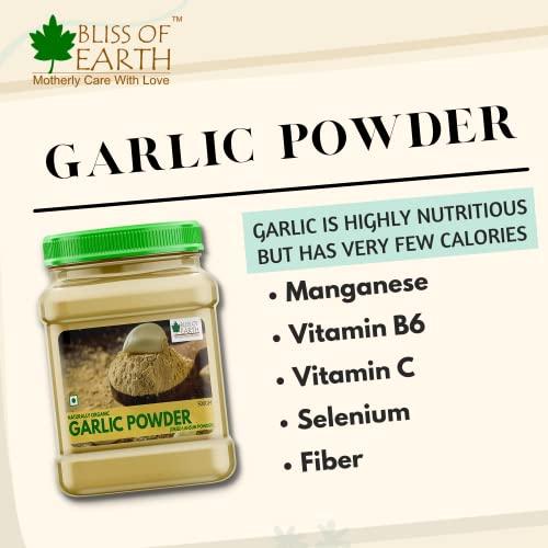 BLISS OF EARTH 2x1kg Naturally Organic Garlic Powder Dried For Cooking Pack Of 2