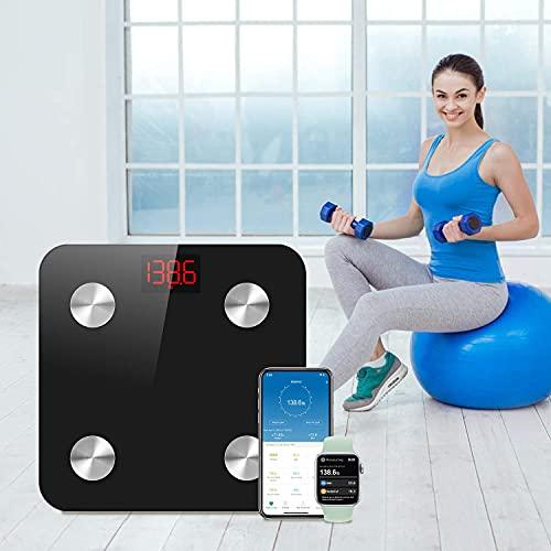 Glaceon Glaceon Bluetooth Body Fat Scale Smart BMI Scale Digital Bathroom Weight Scale, Body Weight Measurement Scale with Smartphone App