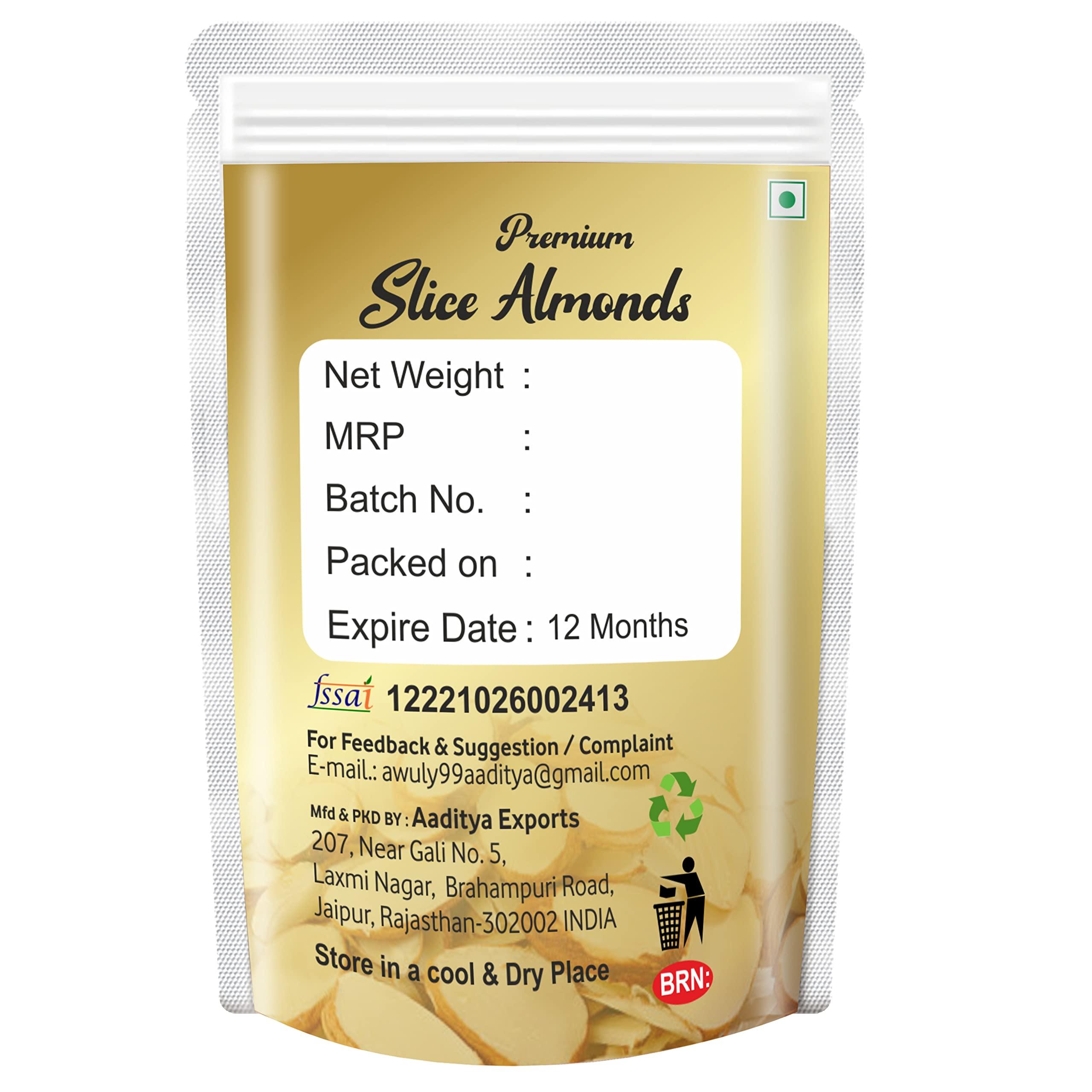 AWULY AWULY 100% Natural California Blanched Almond Slivers Crushed Sliced Flakes Perfect for Garnish, Baking and Salads| Badam Cutting (Badam Katran) (Badam Flakes 500 gm)