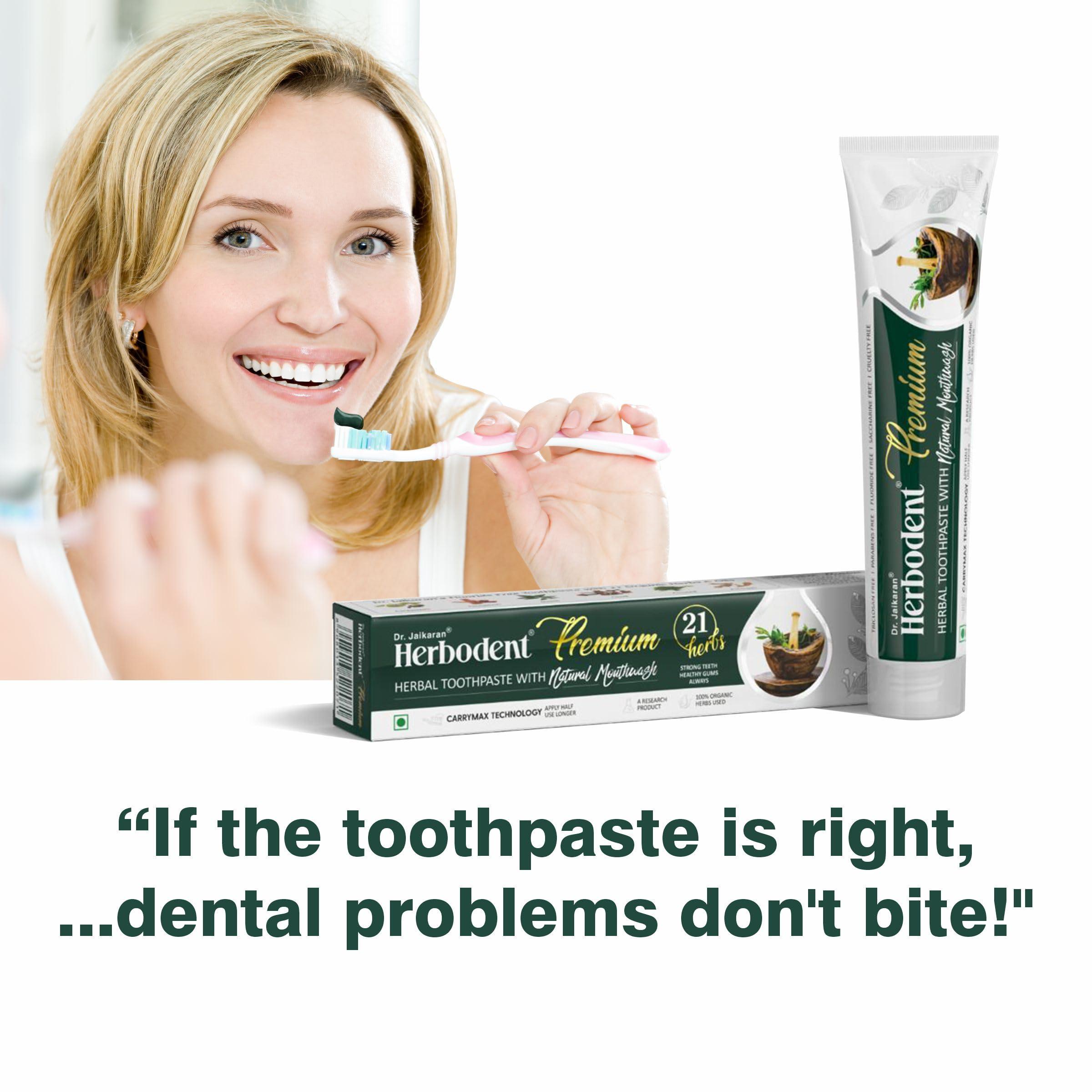 Herbodent Herbodent Premium Gingivitis Prevention Toothpaste-165G Pack Of 1|A Unique Blend Of 21 Herbs Like Neem, Clove, Cinnamon, Cardamom With Natural Mouthwash-No Paraben, No Fluoride, No Saccharin