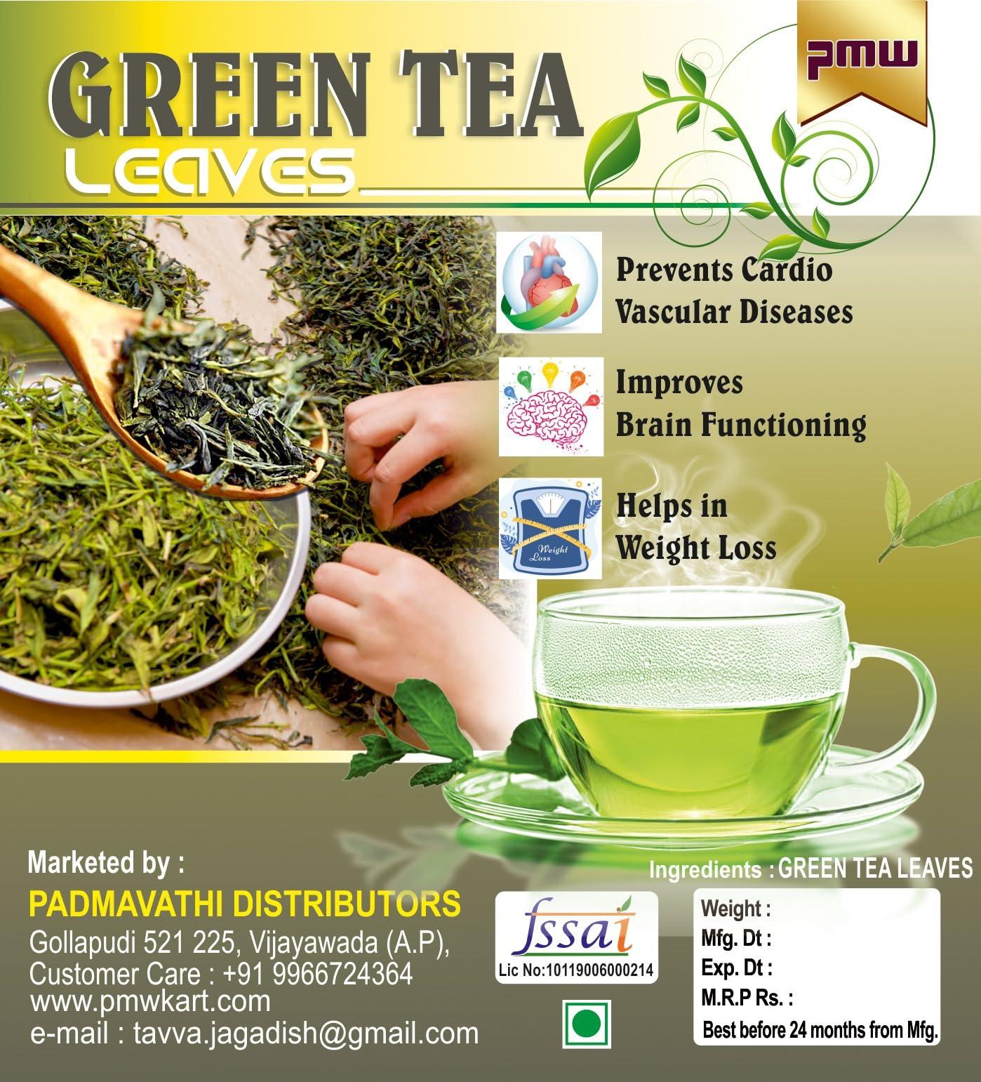 Pmw Pmw - Grade A Quality - Jar Pack - Dried Assam Green Tea Leaves - 100 Grams