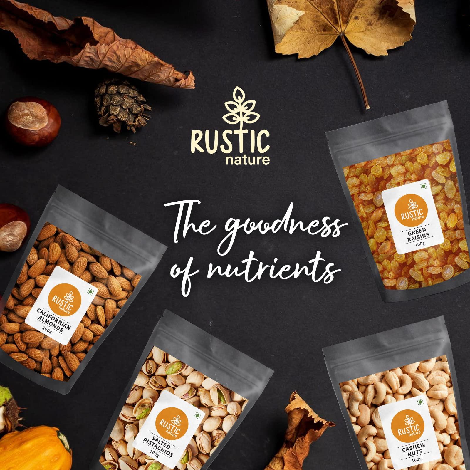 Rustic Nature Rustic Nature Dry Fruits Mixed Combo Pack of Almond, Cashew, Raisin, Pistachio All Premium 100g*4 - (400g)