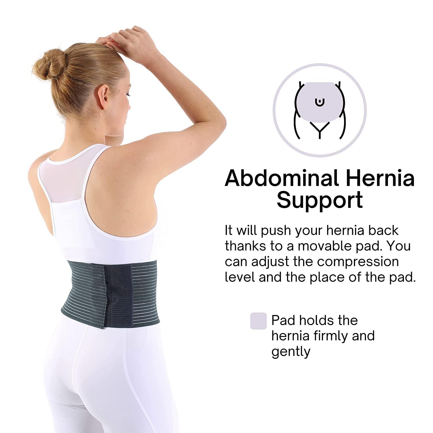 HIRVO HIRVO Cotton Blend Umbilical Hernia Belt For Women And Men, Naval Hernia Support Binder With Detachable Compression Pad Universal Size
