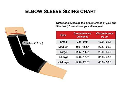 Dr. Arthritis Dr. Arthritis Copper Infused Elbow Compression Sleeve + Doctor Written Handbook (Single) (Black, L)