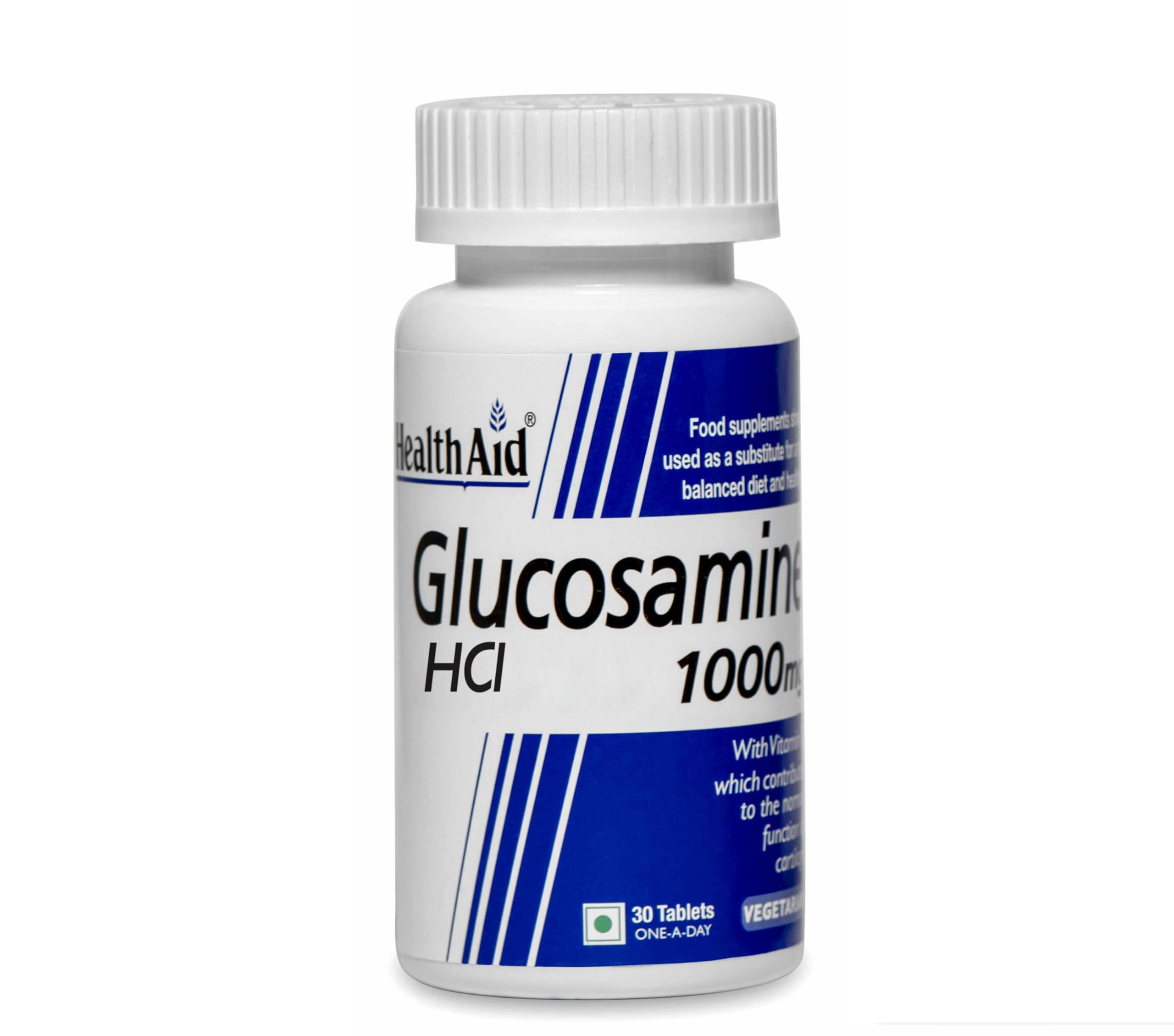 Health Aid HealthAid Glucosamine HCL 1000mg with Vitamin C, Curcuma Extract & Manganese 90 Vegetarian Tablets for Joint Health, Flexibility, Mobility, Cartilage Support, Anti-Inflammatory & Bone Strength