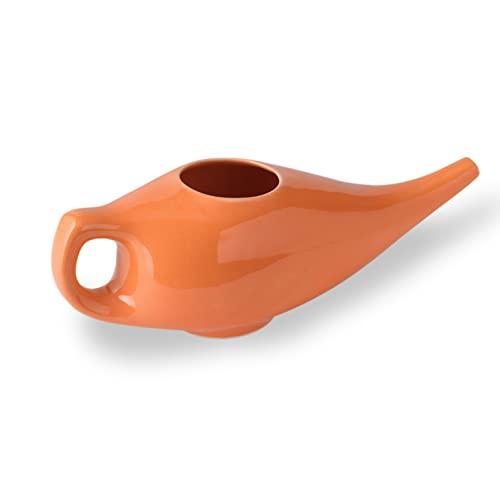 Core Asana Core Asana Ceramic Jal Neti Pot Non-Metallic and Lead Free Comfortable Grip Natural Treatment for Sinus Congestion, Yoga Neti Pot (Amber)