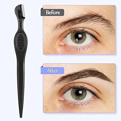 Mudder 21 Pieces Eyebrow Razors Shaver Facial Razor Multipurpose Face Trimmers with Precision Cover for Women Makeup Face Care Tools (Black)