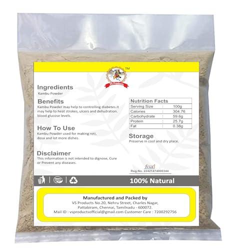 VS Products VS Products Kambu Powder, Pearl Millet Flour, Bajra Powder,950g