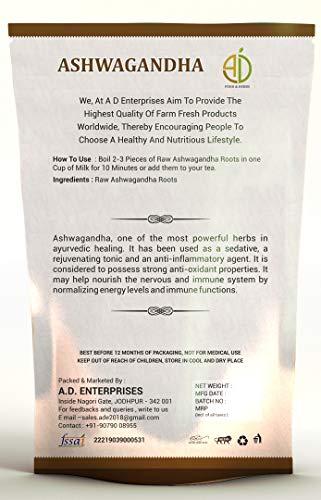 A D FOOD AND HERBS A D Food & Herbs Organic Ashwagandha/Withania Somnifera/Indian Ginseng Roots (1 Kg)