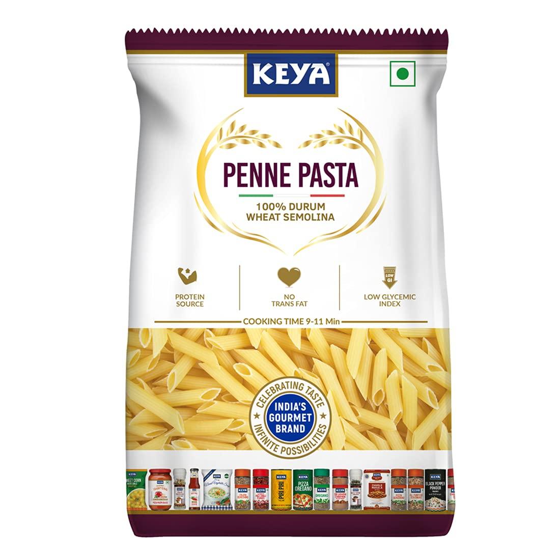 KEYA Keya No Maida 100% Durum Wheat Pasta Combo, Elbow Pasta 400gm, Penne Pasta 400gm, Pack 2
