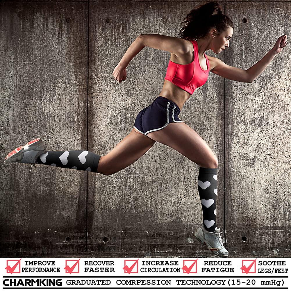 CHARMKING CHARMKING Compression Socks (3 Pairs) 15-20 mmHg is Best Athletic & Medical for Men & Women, Running, Flight, Travel, Nurses, Edema - Boost Performance, Blood Circulation & Recovery (L/XL,Assorted 30)