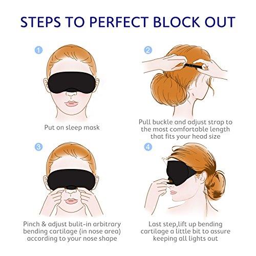 Mavogel Mavogel Cotton Sleep Eye Mask - Updated Design Light Blocking Sleep Mask, Soft and Comfortable Night Eye Mask for Men Women, Eye Blinder for Travel/Sleeping/Shift Work, Includes Travel Pouch, Black