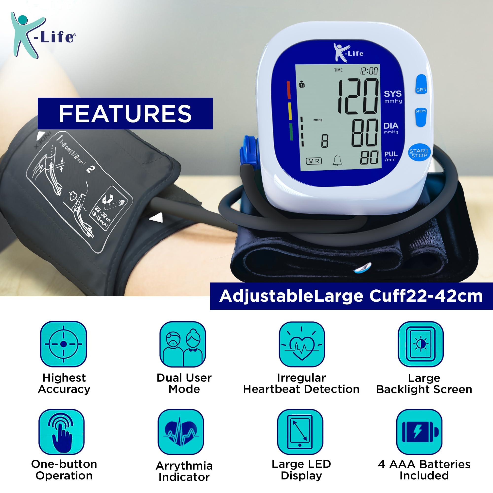 K-Life K-Life Model BPM-104 Fully Automatic Digital Electronic Blood Pressure Checking Monitor, BP Moniter - White