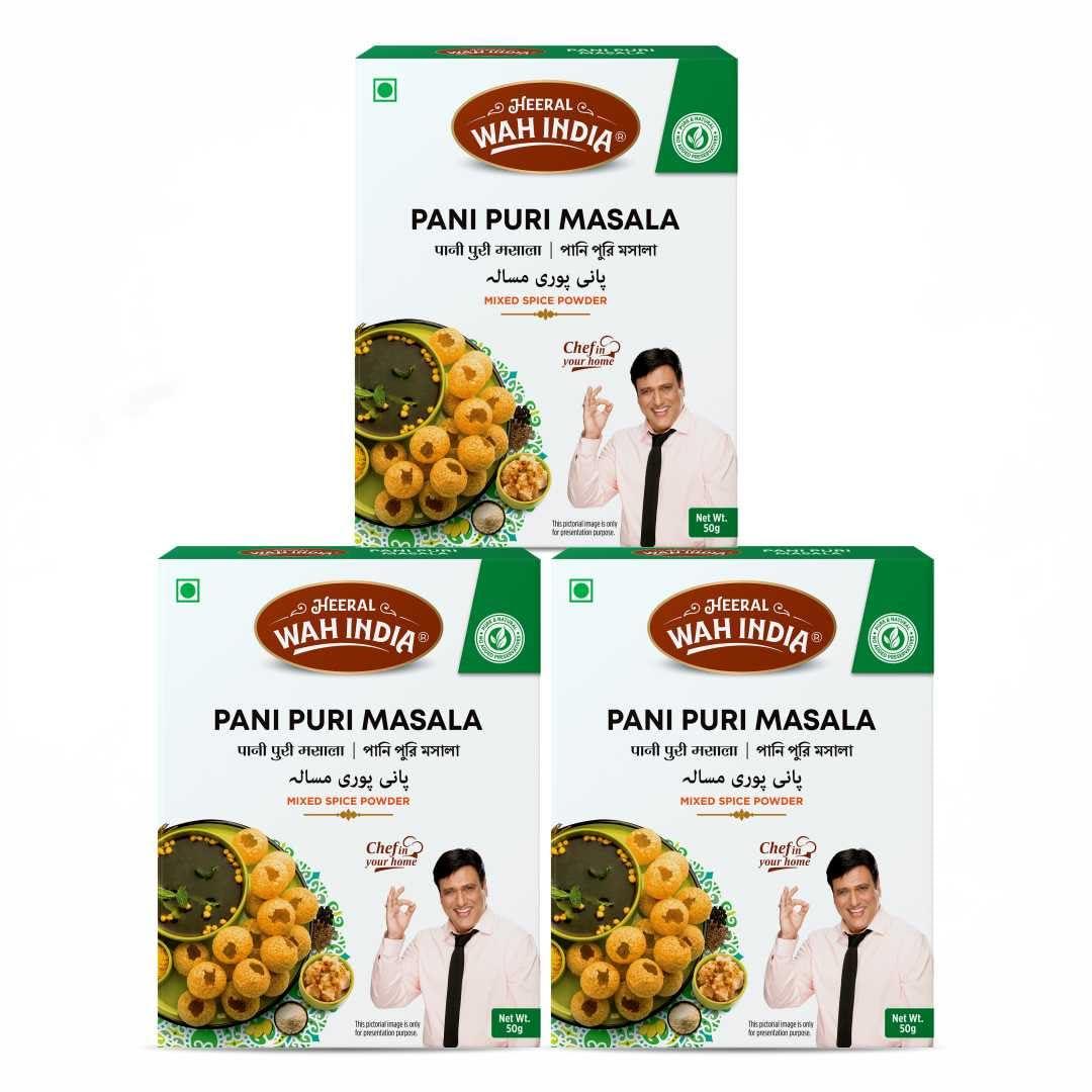 Heeral Wah India Heeral Wah India Panipuri Masala | Combo Pack of 3 With Natural Ingredients - 50 Gram In Each Pack
