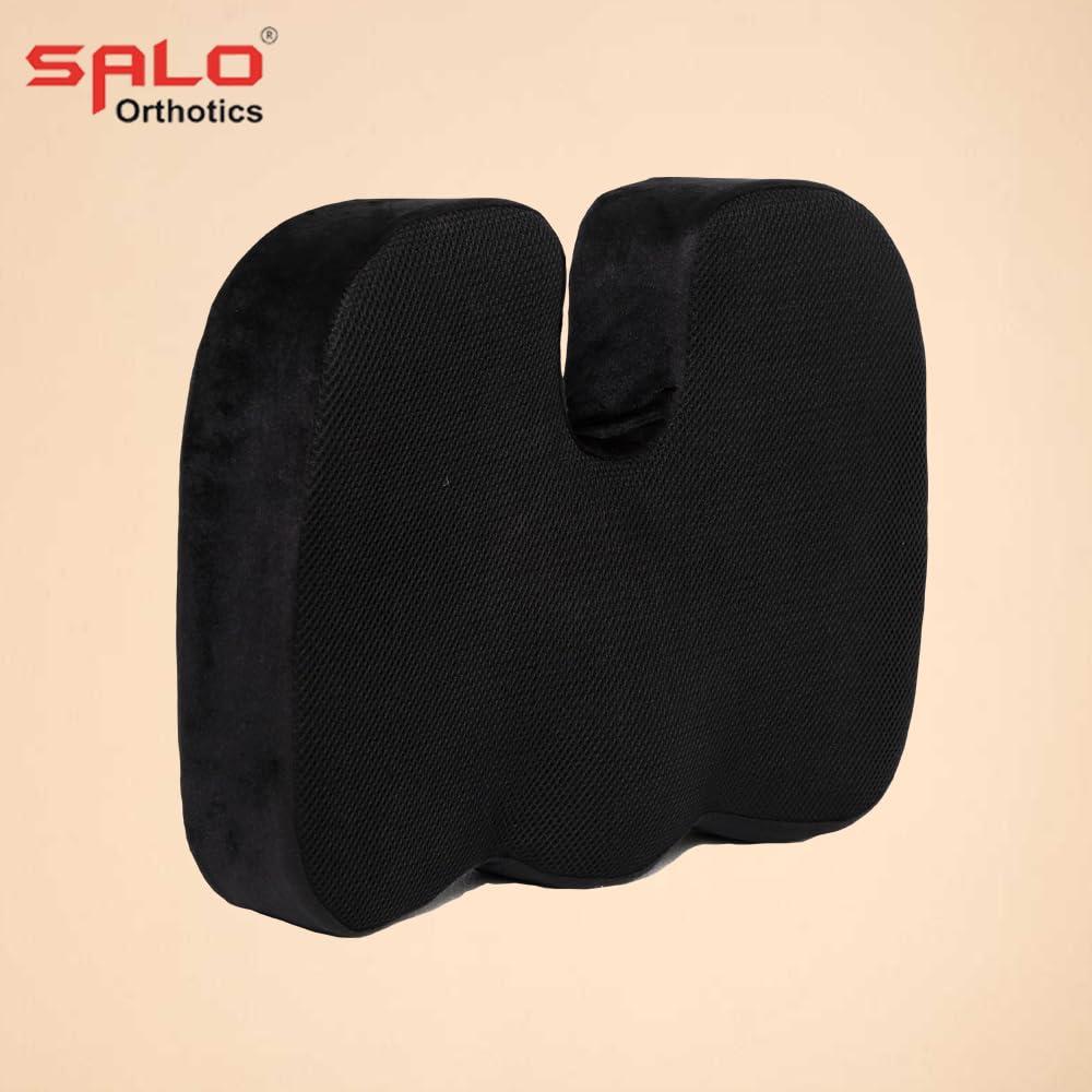SALO Orthotics SALO Orthotics Coccyx Cushion for Tailbone & Lower Back Pain Relief - Sciatica & Muscular Stress Seat Pillow - Ergonomic Hip Support (Memory Foam)