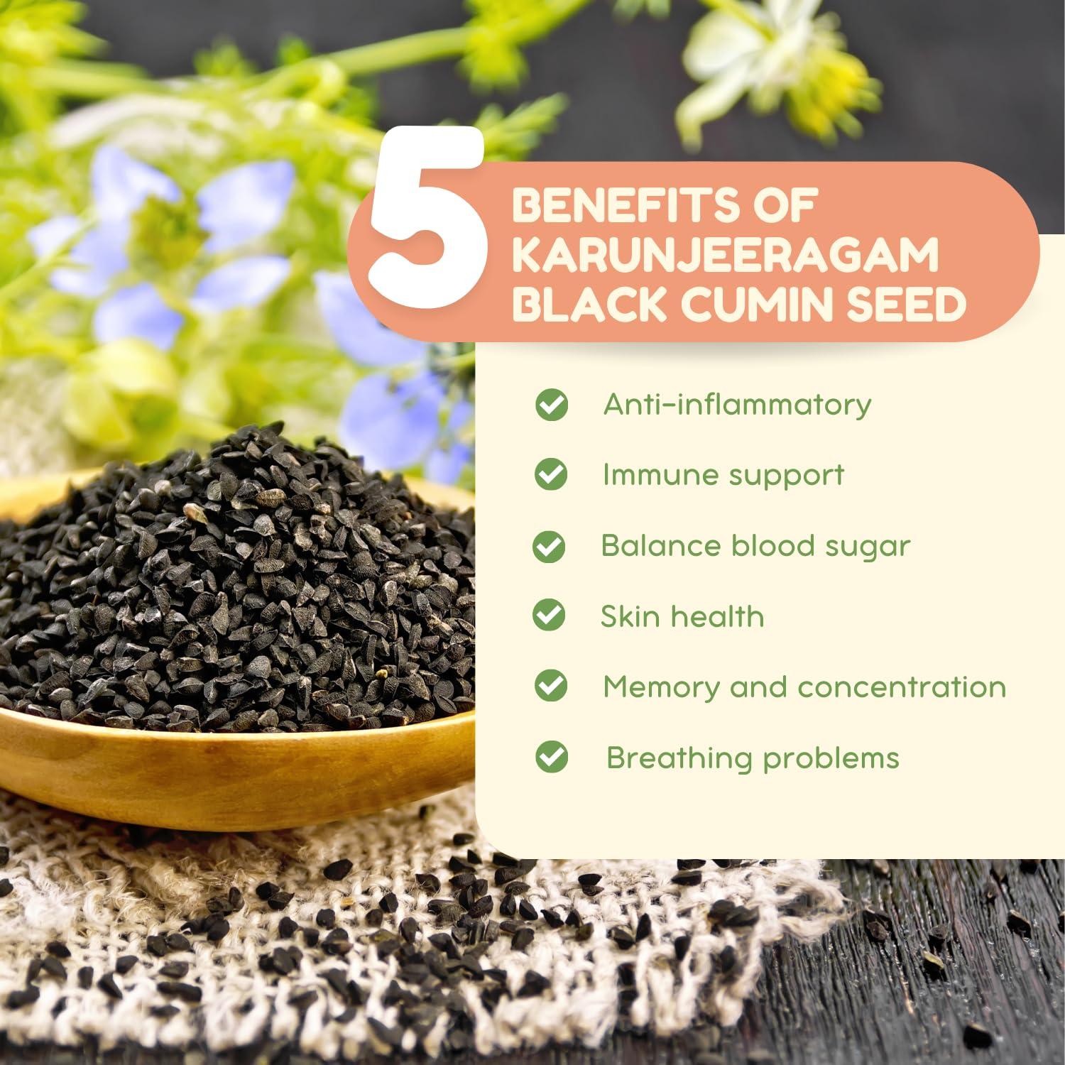 YAMKAY Yamkay Karunjeeragam Black Cumin Seed Whole Jeera safed jeera Indian spice Royal Cumin | Kala Jeera | Kalonji Seed | Raw Nigella Seeds | Seeds for Hair Growth | 100% Natural | Culinary Spice | Health Benefits | Gluten-Free | Source of Antioxidants 10