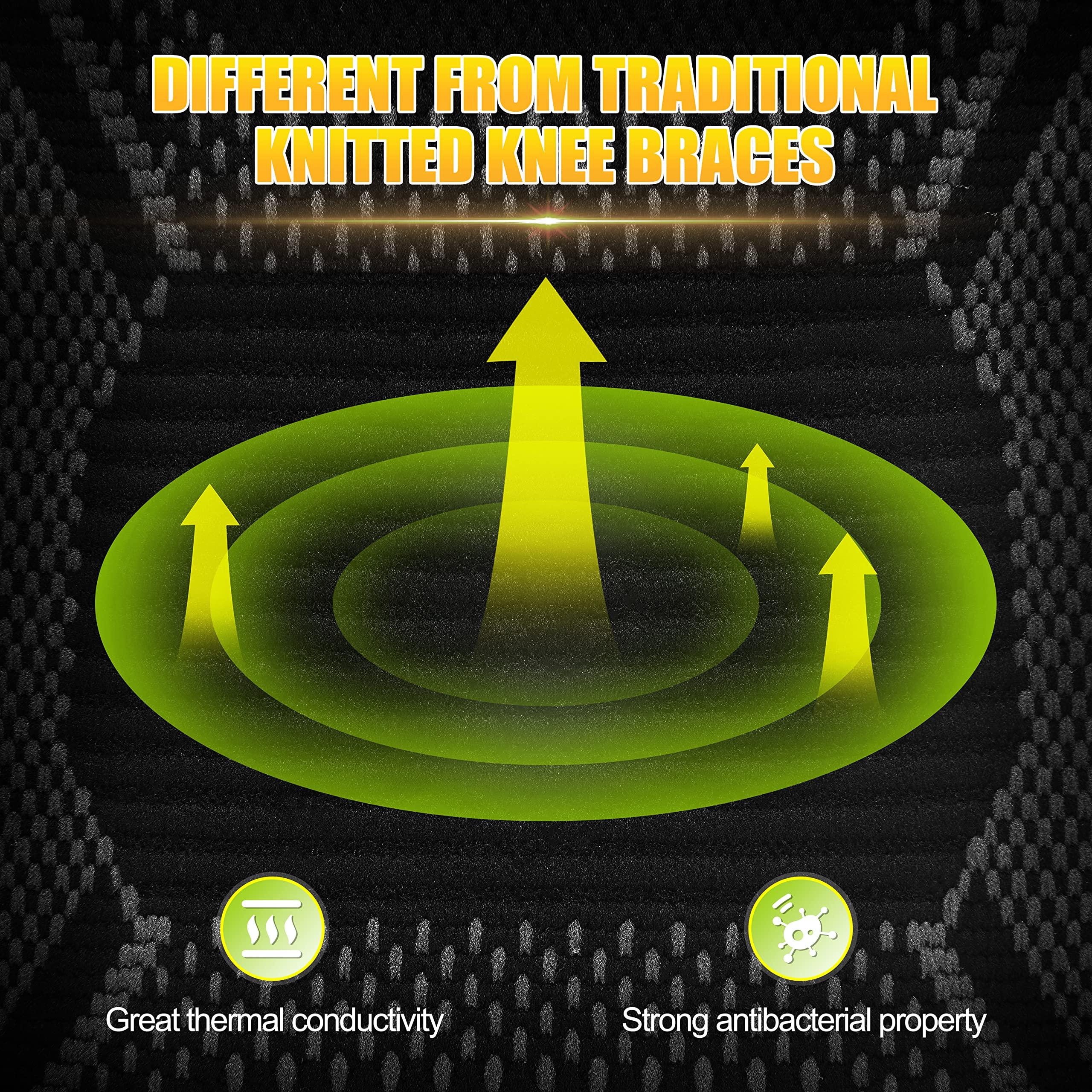 JLebow 2 Pack Knee Braces Sleeves for Knee Pain Knee Support Women Men - JLebow Compression Knee Brace for Working Out, Running, Gym, Fitness, Weightlifting High Stretch Knee Pads for Meniscus Tear, ACL, Arthritis, Joint Pain (Black, X-Large)