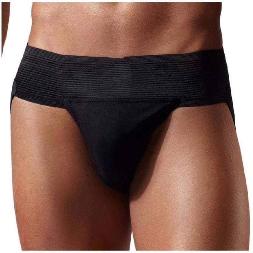 IGR IGR Cotton Scrotal Support Athletic Neo Stretchable Supporter Back Covered Cup Pocket Workout Sports Quick Dry Moisture Wicking Underwear,Black, Black-1 Pcs (Small)