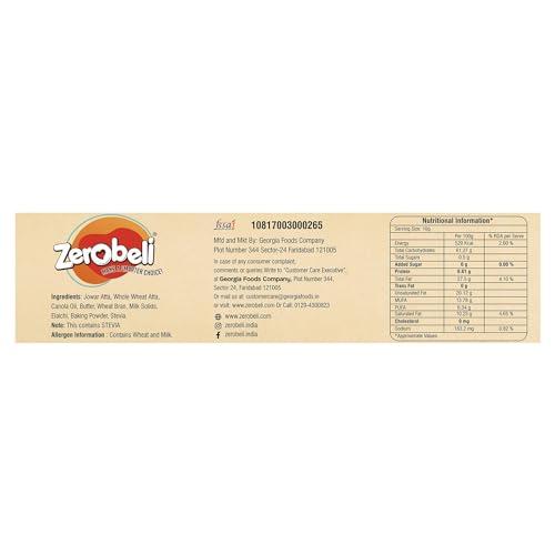 Zerobeli Zerobeli Sugar-Free Jowar Atta Biscuits - 325g | Wholesome, Delicious, and Guilt-Free | Perfect Blend of Nutrition and Flavor | Ideal for Health-Conscious Consumers | 100% Wholegrain, No Refined Sugar | Healthy Snack for Your Wellness Goals